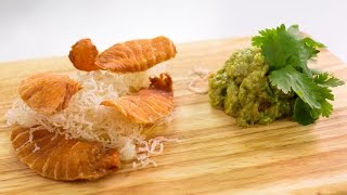 How to Make Salmon Chips And Asian Guacamole [upl. by Atiruam]