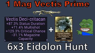 One Mag Vectis Prime 6x3 Warframe 18 Eidolons in 1 Night Cycle Unairu Wisp DPS Volt POV [upl. by Starks825]