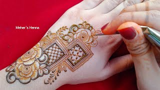 Eid Special Back Hand Mehndi Design  Eid Henna Design  Mehers Henna [upl. by Aisatsanna7]