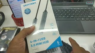 Unboxing dan Testing Nubie USB Hub Merk Original Vention Type CKO 4 Port USB 3 0 [upl. by Bills]