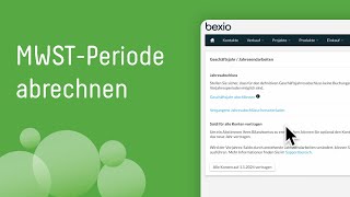 MWSTPeriode abrechnen mit bexio I bexioSupport [upl. by Anrapa]