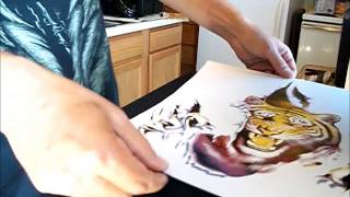 How to heat press screen printed heat transfers May 2013 [upl. by Narot924]