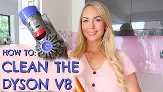 HOW TO CLEAN THE DYSON V8 CORDLESS VACUUM  HOOVER  EMILY NORRIS [upl. by Morrison329]