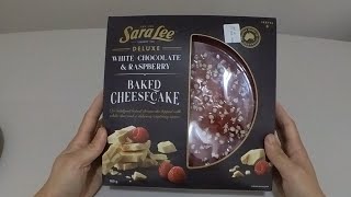 Sara Lee white chocolate amp raspberry baked cheesecake POV eating [upl. by Falcone]