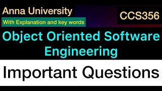 Object Oriented Software Engineering  Important Questions  Anna University  Tamil [upl. by Nnairrek6]