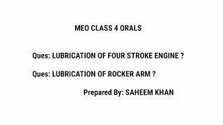 4 STROKE LUBRICATION SYSTEM  ROCKER ARM LUBRICATION  MARINE HELP BOT [upl. by Hill]