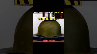 Police helmet 🪖 Vs Army helmet under hydraulic press army power india [upl. by Arhna]