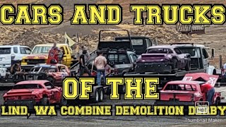 Cars and trucks of the 2023 Lind Wa combine demolition derby races [upl. by Ysabel]