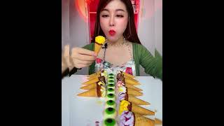 Asmr ice cream flavor chocolate milk cherry Crispy delicious short video [upl. by Ralat306]