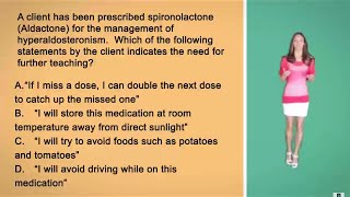 NCLEX Question Aldactone amp Patient Education [upl. by Gonyea336]