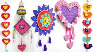 5 EASY WALL HANGING DECORATION from WASTE MATERIALS [upl. by Annelise]