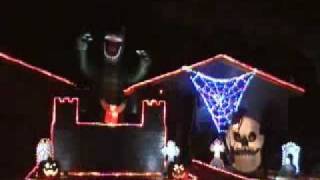 2010 Halloween Light Show Time Warp [upl. by Idnerb124]