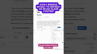 How I remind myself to refresh or reuse older content notiontemplate contentplanner notiontips [upl. by Hezekiah]