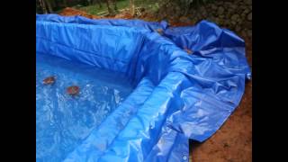 pond liner installation [upl. by Eidob]