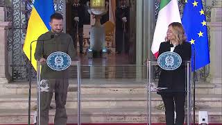 Il Presidente Giorgia Meloni incontra il Presidente ucraino Zelensky [upl. by Lightfoot]