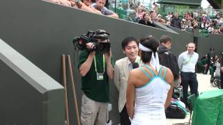 20110620 125th Wimbledon 1st round Kimiko DateKrumm vs Katie OBrien 5 [upl. by Nenney]