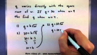 PreCalculus  Solving a direct variation problem [upl. by Rocker]