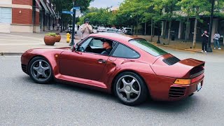 Porsche 959 60FPS Start up sounds and driving [upl. by Asilad]