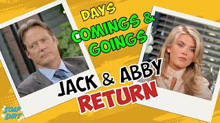 Days of our Lives Comings amp Goings Jack Back for Abby Battle amp 2 Villains Out dool daysofourlives [upl. by Chalmer]