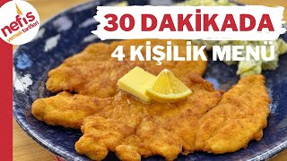 30 Dakikada 4 Kişilik Akşam Yemeği 💥 Çıtır Çıtır Tavuk Şinitzel ve Patates Salatası [upl. by Lenette]