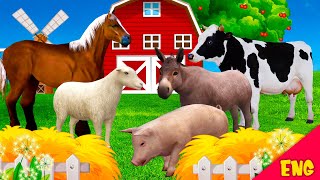 Farm animals names and sounds Animals for kids [upl. by Aldrich699]