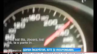 Un tânăr din Cluj sa filmat în timp ce gonea cu 240 kmh pe autostradă [upl. by Nwahsit]