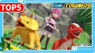 🦖DinoTrainers  Best Dinosaur Fight w Carol amp Triceratops vs T rex Stegosaurus  Kids Cartoon [upl. by Loella242]