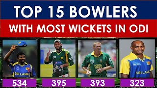 Top 15 Players With Most Wickets in ODI Cricket history  Most Wickets in Career in ODIs [upl. by Ahsaei]