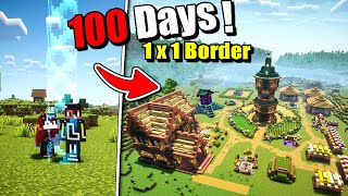 We Survived 100 Days in a 1x1 WORLD BORDER in MINECRAFT HINDI [upl. by Popelka]