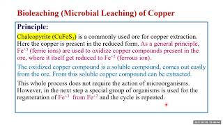 Microbial leaching or bioleaching 1 [upl. by Jeu221]