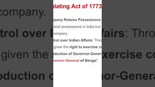 Regulating Act 1773 provisions polity constitution Regulatingact [upl. by Alyk91]