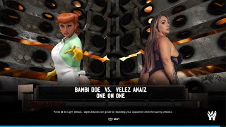 WWE 2K24 HALLOWEEN COSPLAYBambi Doe 🆚 Velez Anaiz [upl. by Etan]