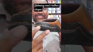 Unboxing mens leather slipper short video19footwear [upl. by Hpeseoj]