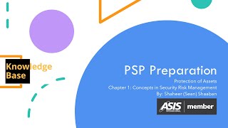 ASIS PSP Certification Preperation Chapter 1 Concepts in Security Risk Management [upl. by Meaghan]