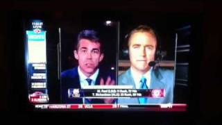 Kirk Herbstreit feels earthquake on ESPN Sportscenter [upl. by Ebonee594]