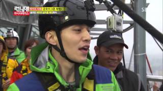 HD 이동욱 233m 번지점프 성공 런닝맨 Running Man 20120217 [upl. by Adiesirb]