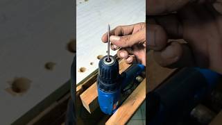 How to use a nail woodworking shorts easy drill [upl. by Enirehtak]