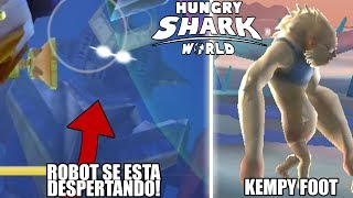 Hungry Shark World KEMPY FOOT EL Bigfoot CON CARA DE KEMPY  EL ROBOT HUNDIDO SE ESTA DESPERTANDO [upl. by Lough284]