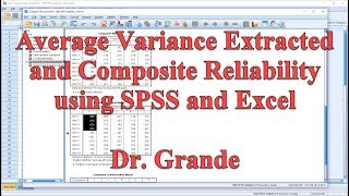 Average Variance Extracted and Composite Reliability after Factor Analysis using SPSS and Excel [upl. by Guttery]