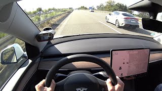 2024 Tesla Model Y Performance  252kmh Autobahn short test drive [upl. by Makell]