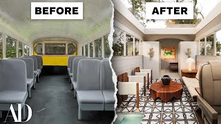 3 Interior Designers Convert The Same School Bus  Space Savers  Architectural Digest [upl. by Harragan162]