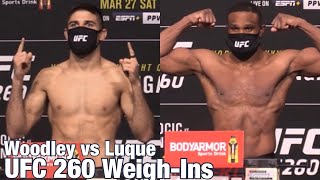 UFC 260 WeighIns Tyron Woodley vs Vicente Luque [upl. by Eatnuahc860]