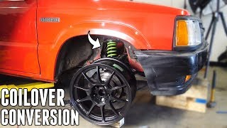 DRIFT TRUCK Front Coilover Conversion  Pt 7 [upl. by Llednil]