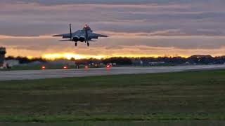 Afternoon landings at Raf Lakenheath F15 F35 Lightning 11 12 2023 [upl. by Eneiluj195]