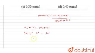 What is osmolarity of020MKCl solution [upl. by Lammond612]