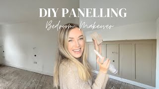 DIY WALL PANELLING  Bedroom Makeover [upl. by Hairaza]