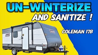 TOP TIPS How To UNWINTERIZE Your Coleman 17B Travel Trailer like a PRO [upl. by Nanoc]