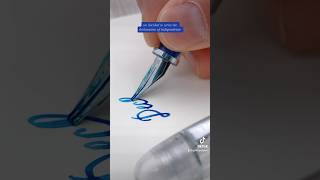 Writing with the Noodler’s Triple Tail flex nib inked with Noodler’s Revolution Blue [upl. by Enyaw407]