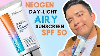 NEW Neogen DayLight Protection Airy Sunscreen SPF 50 Review  Wear Test [upl. by Hertz]