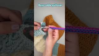 Boys pullover with cables crochet crochetcardigan crochetsweater crochetbaby crochetforboys [upl. by Dorrehs]